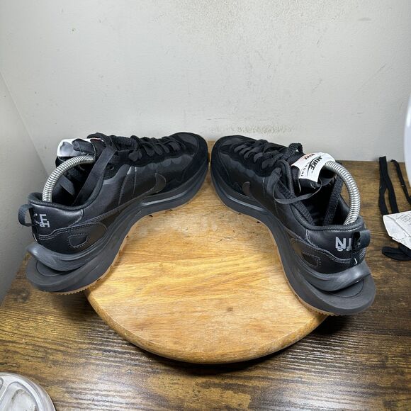 Nike x Sacai Vaporwaffle Shoes Mens Size 8 Black DD1875-001 Double Tongue Rare